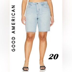 Good American - Women's Bermuda Denim Shorts - Indigo473. Size: 20. NWT. (1852)